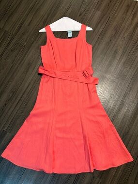 Ann Taylor Coral Sleeveless Sheath Dress
